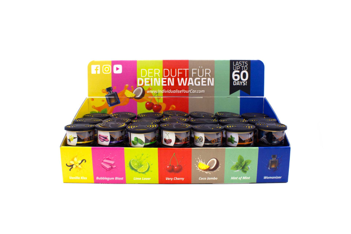 Duftdosen inkl. Aufsteller für Händler